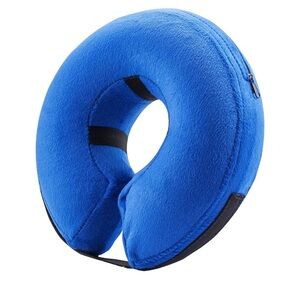 Protective Inflatable Collar for Dogs and Cats Soft Pet Recovery  (Medium, Blue)